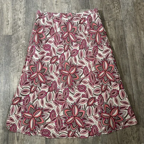 East 5th Sz 20W Floral Paisley Linen Blend Lined Maxi Modest Long Skirt 40x36.5 - Picture 2 of 7